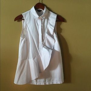 Topshop ruffled sleeveless blouse